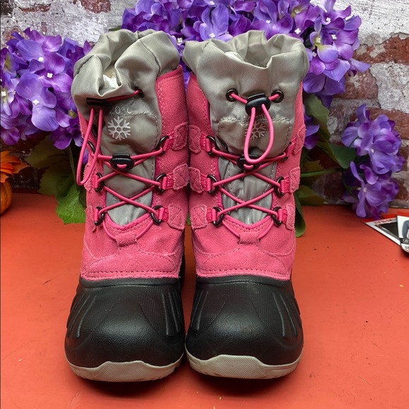 Ugg Kids' Pink and Gray Winter Boots SZ 1 - Picture 1 of 7